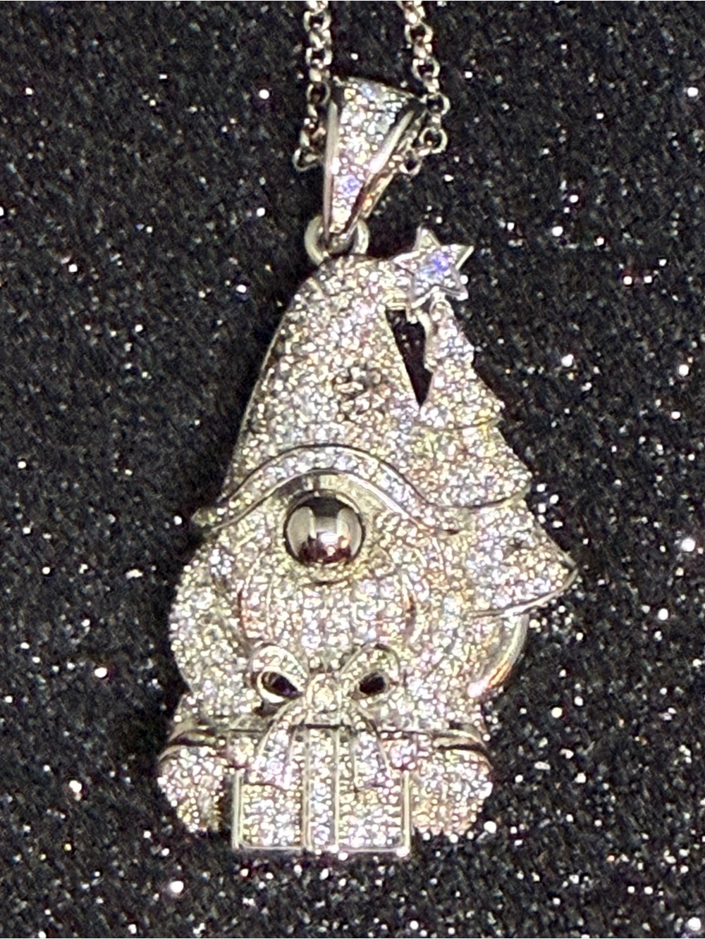 JACQUELINE KENT CRYSTAL GNOME NECKLACE - SILVER